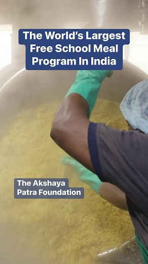 We visited the world's biggest free school meal provider, the Akshaya Patra Foundation, where just one kitchen feeds 75,000 children daily. The food is cleaned, cut, and prepped before being cooked in a two-ton boiler. #India #biryani #cooking #schoolmeals #foodinsider | Insider Food