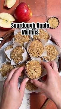 Sourdough Apple Muffins #sourdoughdiscard #recipe #applerecipe #muffins