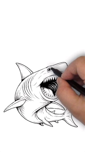 How to Draw a Megalodon Shark Easily