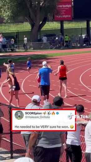 Lil man keeps running: hilarious track moment