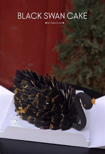 🦢🖤 Black Swan Cake 🦢🖤 by Cake Crush #banhkemthiennga #cakecrush #cakecrushdanang #danang #viral #cakeviral