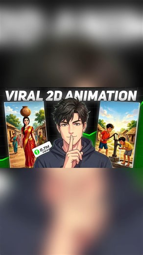 CREATE VIRAL 🔥 2D ANIMATION VIDEOS USING AI | Ai se Video kaise banaye #shorts #ai #2danimation