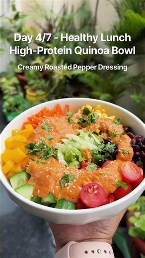 Day 4/7 Healthy Lunch | High-Protein Quinoa Bowl | Easy Vegetarian Lunch Recipe