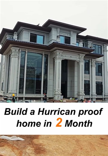 Build a Hurrican proof home in 2 Month..#SteelStructureVilla #PrefabHome #VillaConstruction#prefabsteelstructure#Tiktok