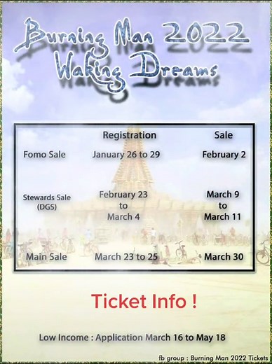 Burning Man 2022 Ticket Info ! Update your calendar. #burningmanart #burningman #burningman2022 #blackrockcity #brc #burningmanswag