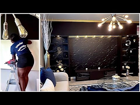 FULL 72 HOURS DOLLAR TREE TV WALL AND KITCHEN MAKEOVER! DIY EASY MAKEOVER!