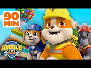 Rubble Uses Teamwork to Bow Wow Build! w/ Charger & Wheeler | 90 Minute Compilation | Rubble & Crew