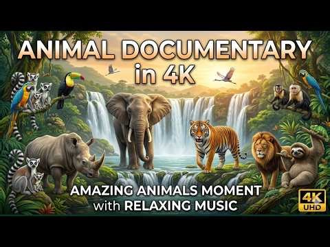 Animal Documentary in 4K : Amazing Animals Moment with Relaxing Music