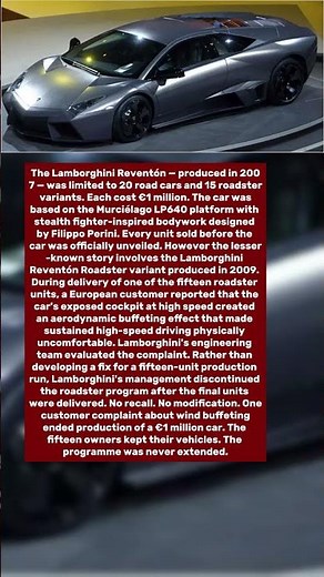 Lamborghini's Rarest Model Was Discontinued After One Year. The Reason Was One Customer Complaint