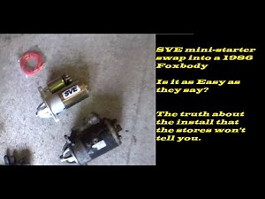 SVE mini starter install on the yellow 1986 Foxbody Mustang