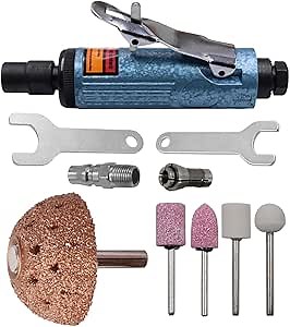 Heavy Duty Low Speed Air Tire Buffer Tool,Tire Repair Tool Kit with 3/8-Inch Quick-Change Chuck, Pneumatic Tire Grinder Tire Inner Liner Cleaning, Reaming, and Roughing (tire buffer)