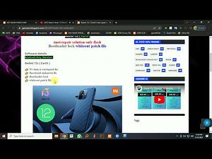 Redmi 12c ( Earth ) Nv data is corrupted fix only flash Bootloader lock & whiteout patch file