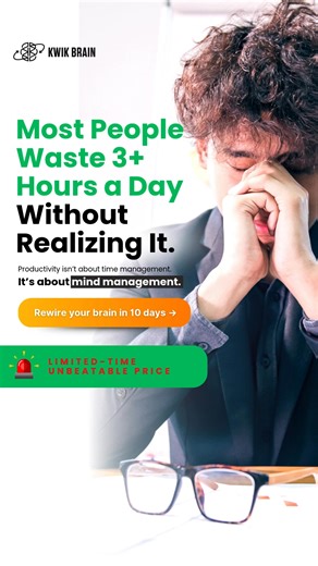 Most productivity systems are designed to fail. Here's why... After being labeled "the boy with the broken brain" and overcoming a childhood injury, I've spent over 30 years coaching Fortune 500 executives and Hollywood stars to optimize their mental performance. My discovery? Traditional productivity advice works against your brain, not with it. Your struggle isn't about discipline or motivation. It's about using outdated methods that ignore how your brain actually functions. The real problem? 
