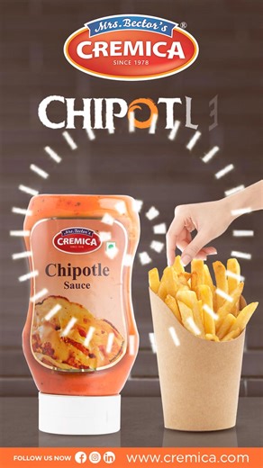 Turn up the heat and flavor with Cremica Chipotle Sauce! Perfect for drizzling, dipping, or marinating, this sauce adds a smoky, spicy kick to any dish. Elevate your meals from ordinary to extraordinary with just a splash. Ready to spice up your culinary game? For more such products: Visit Our Website🌐: www.cremicashop.com/ ✅ Best Quality Guaranteed . . . . #cremicafoods #cremica #chipotle #chipotleSauce #Spicy #Saucy #snacks #FoodGoals #dipforSnacks #vegsauce #Instafood #EasyReceipes #Homemade