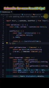 Build a Live Updating Digital World Clock Component in ReactJS #reactjs #components #clock #designs
