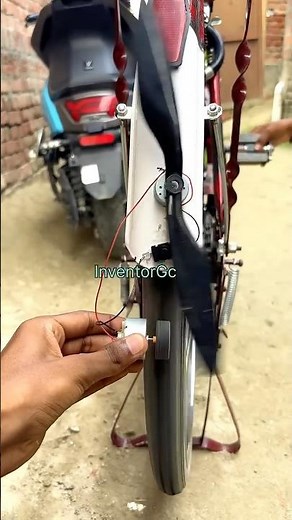 Running a Drone Motor with a 2-Wing Propeller Using a Bicycle Tire