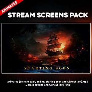 Pirate Ship Twitch Overlay Animated Pack - Sailing Boat Fantasy Background Stream - Screens - Starting Soon, Be Right Back, Ending, Offline - Etsy
