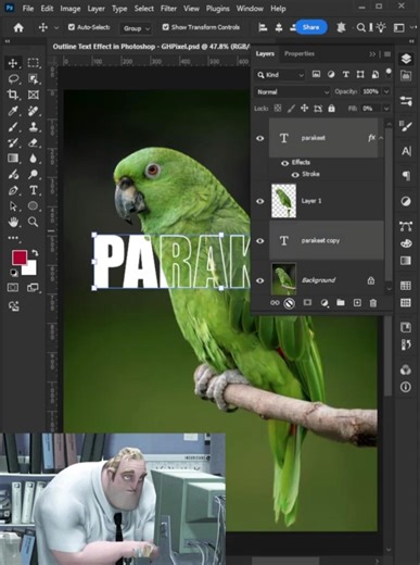 Outline Text Effect in Photoshop #photoshoptutorial
