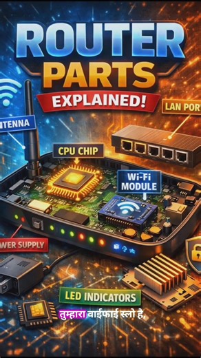 Router Ke Andar Kya Hota Hai? | Router Parts Explained in 20 Seconds 🔥
