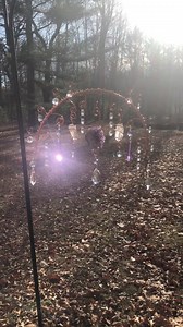 $44 This sculpture is great for the garden or home and when the sun hits those crystals rainbows will fly everywhere. Magical gem stones enhance this piece as well so it will bring good energy into your space. Measures 13" and ships for $15 BUT I always give a $15-$20 gift to off set shipping costs. Message me with code word " 44amethyst" if interested in this piece. | Twisted Copper Creations