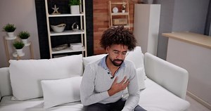 Man Chest Pain. Angina Or Heart Attack