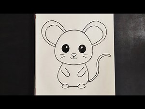 How to draw a cute kawaii mouse step by step / Easy animals drawing for kids