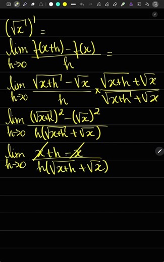 Derivative of √x Using Limit Definition #maths #limit #calculus