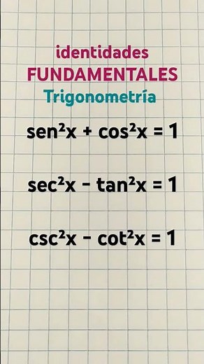 Identidades fundamentales #trigonometria #matemática #identidades #formulas