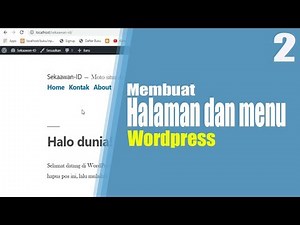 Tutorial Wordpress part 2 | Cara Membuat Halaman dan Menu di Wordpress