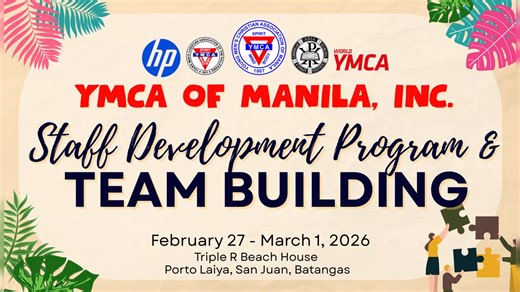 YMCA of Manila Staff Development Program and Team Building held on February 27 - March 1, 2026 at Triple R Beach House in Porto Laiya, San Juan Batangas. | YMCA of Manila