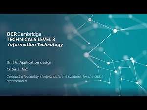 Cambridge Technicals L3 IT: Unit 6 Application Design Merit 2 (M2)