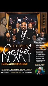 Join us for our annual O.C. Johnson Gospel 2026! We want to see you in the building! 📅: Jan 1, 2026 @ 9am 📍: Lyons Unity MBC 3215 Lyons Ave, Houston, TX 77020 Hosted by: Pastor Delwin E. Benton Featuring: Pastor Charlie Tutson, Pastor Clinton Wallace, Pastor Murray, Reverend Mark Lewis, Bishop James Dixon lI, Pastor Stan Hilliard, Pastor Dennis Jones & Pastor F.D. Sampson | Lyons Unity Missionary Baptist Church
