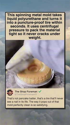 SPINNING LIQUID POLYMER into SOLID TIRES
