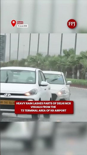 Delhi NCR Under Heavy Rainfall as Visuals Surface from IGI Airport