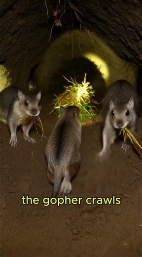 Pocket Gopher POV Enters Its Underground Tunnel… What It Built Is Insane #shorts