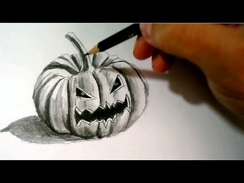 How to Draw a Realistic Halloween Pumpkin with a Very Easy Pen and Step by Step (10 to 14 years)