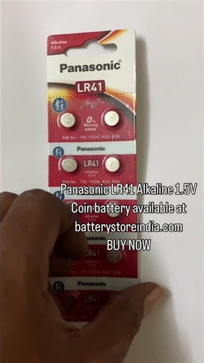 Panasonic LR41 1.5V Alkaline Coin battery now available at batterystoreindia.com #battery #diy #lr41