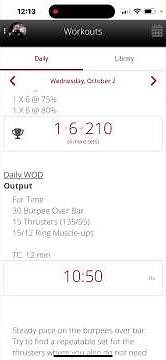 Workouts in zen planner app