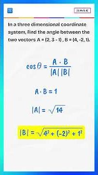 Angle Between Two Vectors Using Dot Product | IB Math AA Vectors