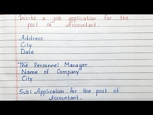Write a job application for the post of accountant
