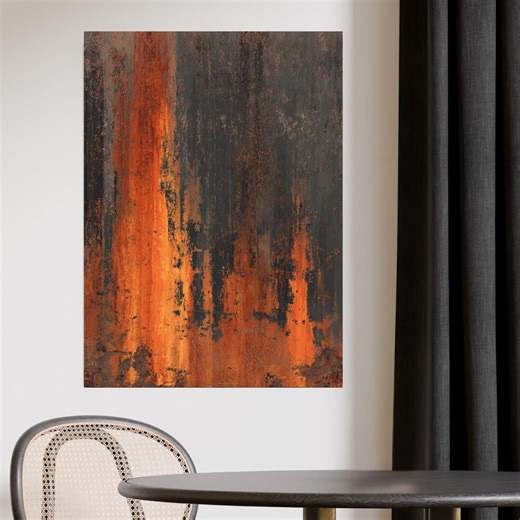 Burnt Rust Industrial Wall Art, Vertical Rust Texture Canvas, Dark Orange Abstract Metal Art for Modern Industrial Decor – Burnt Rust - Etsy