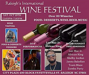 Raleigh's International WINE Festival - Shop Local, Experience Global! FREE