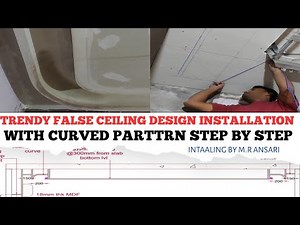 Haw To Install Best Trendy Ceiling Design With Curved Parttrn Full Tutorial Step By Step Making 👌