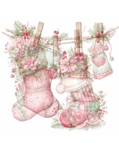 12 Pastel Christmas Stocking Clipart, Holiday Stockings, Soft Festive JPG - Etsy