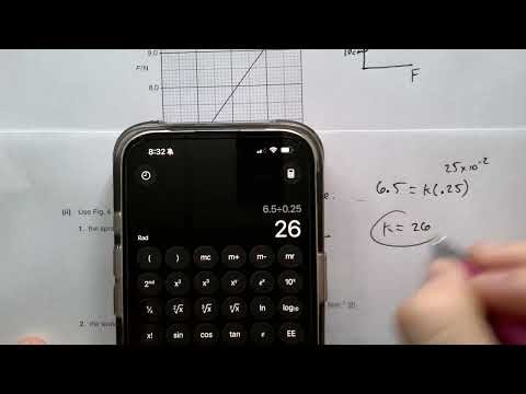 Hooke's Law, Elastic Potential Energy from a graph