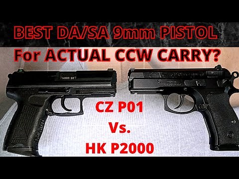Best DA/SA CCW Carry 9mm Pistol Showdown CZ p01 vs HK P2000 Double Action Hammer Fired Light & Small