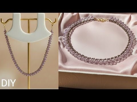 Choker Making At Home: Beaded Choker Necklace Making: Craft Idea's