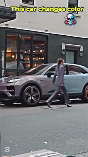 This Car Changes Color When you Walk By 🙀😱#colorchangingcar #SmartCarTech#ChameleonCar#trollface