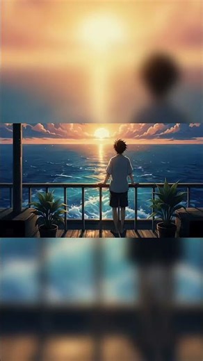 Peaceful Ocean Sunset 🌅 Anime Relaxing Ambience | Calm & Dreamy Vibes