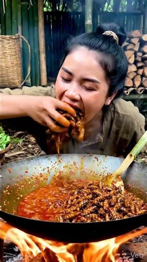 Cook in the Wilderness — Relaxing Forest Cooking ASMR #food #shorts